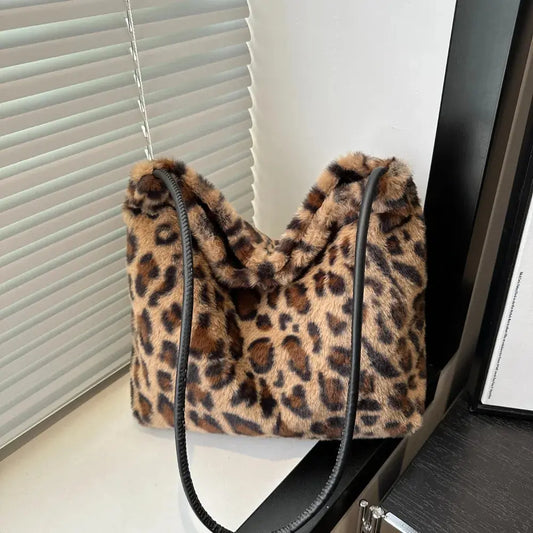 Leopard Furry Shoulder Bag eprolo