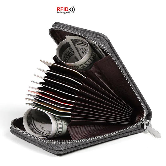 RFID Zipper Large Capacity Certificate Credit Multi Card Man's Organ Card Case PU Camouflage Wallet eprolo