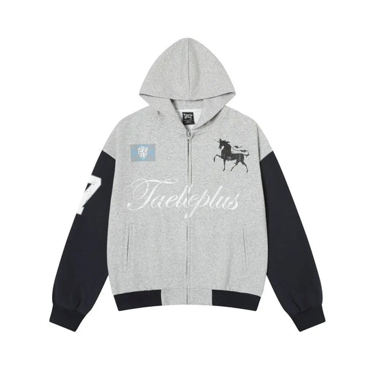 Street Style Faded Printed Cardigan Sweatshirt eprolo