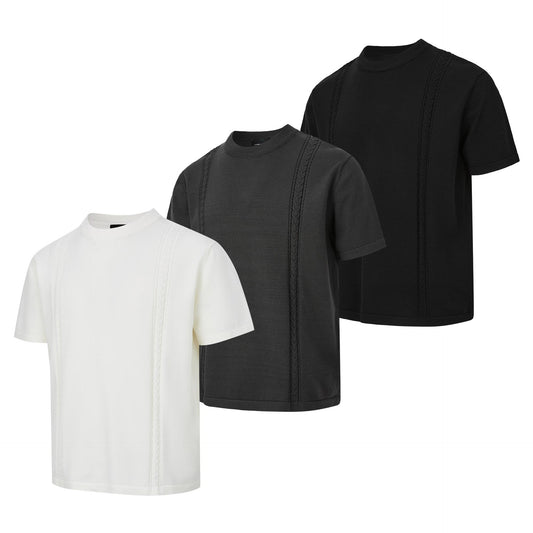 Men's Crew Neck Casual Knit Short Sleeve T-Shirt
