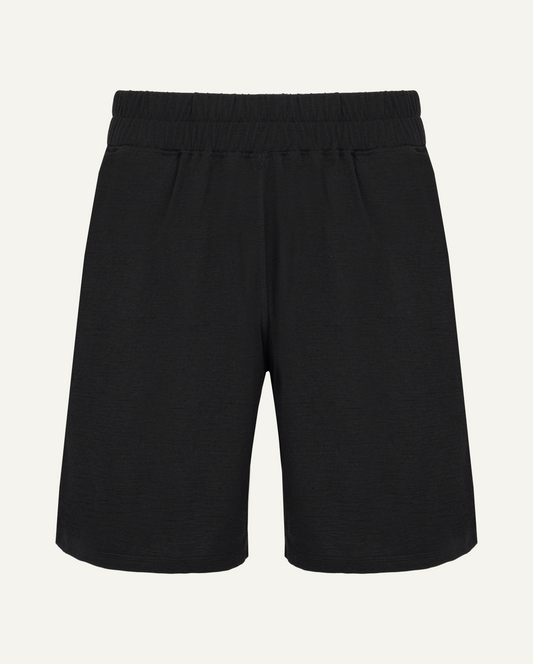 Men's Merino Wool Sports Shorts - Black-0