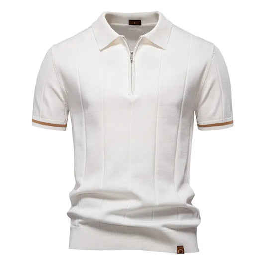 Business Casual Knitted Polo Shirt with Flip Collar Short Sleeve Men's T-Shirt eprolo