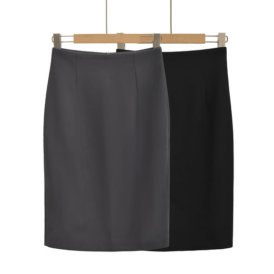 Sexy High-Waisted Back Slit Pencil Skirt in Solid Color Suit Style