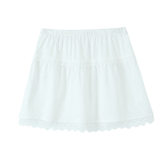 Ruffle Hem High Waist Slim Elastic Waist Skirt