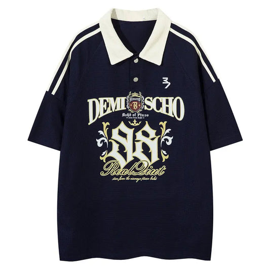 Summer Collar Polo Shirt Short Sleeve Couple Oversize Half Sleeve eprolo