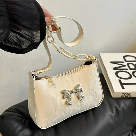 Bow PU Leather Shoulder Bag eprolo