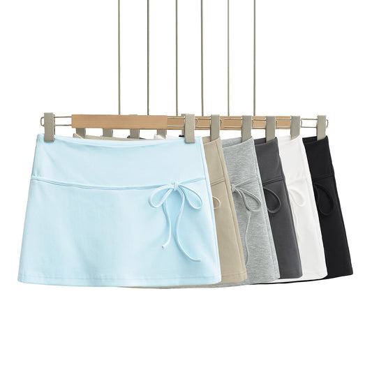 High-Waist Bow Tie Bandage Pencil Skirt