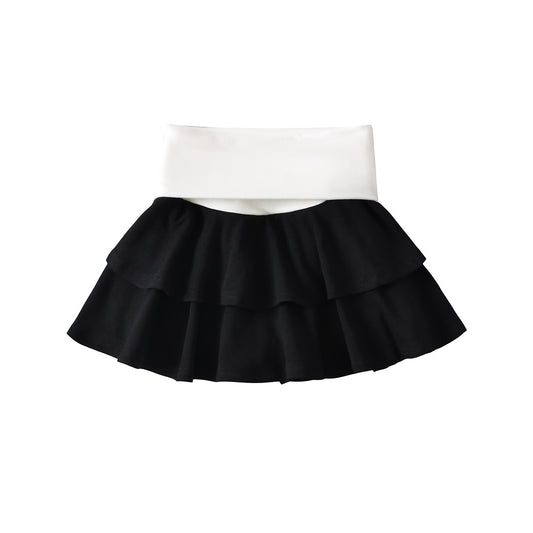 Flip Waist Double Layer A-line Mini Skirt