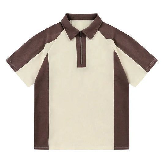 T-Shirt Men's Summer Ins High Street Solid Color Polo Shirt Student eprolo