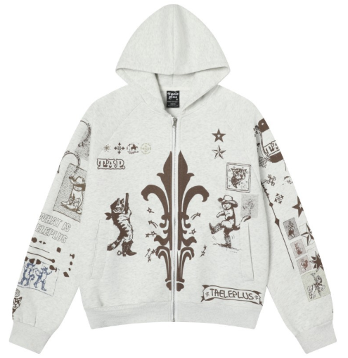 Street Style Hand-Painted Graffiti Print Cardigan Sweatshirt
