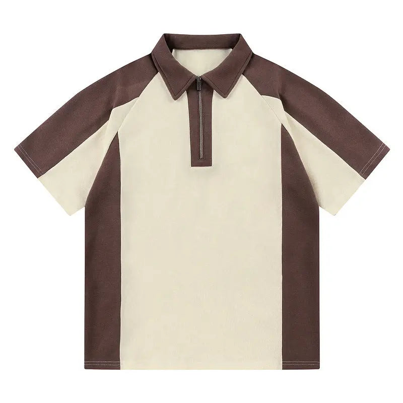 T-Shirt Men's Summer Ins High Street Solid Color Polo Shirt Student eprolo