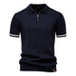 Business Casual Knitted Polo Shirt with Flip Collar Short Sleeve Men's T-Shirt eprolo