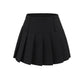 Double Buckle A-Line High Waist Sweet and Spicy Pleated Skirt Short Skirt
