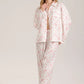 Three-Piece Pajama Set with Heart Print - Strap Top, Long Sleeve, and Long Pants for Women eprolo