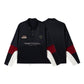 Fake two-piece patchwork badge embroidered polo collar hoodie