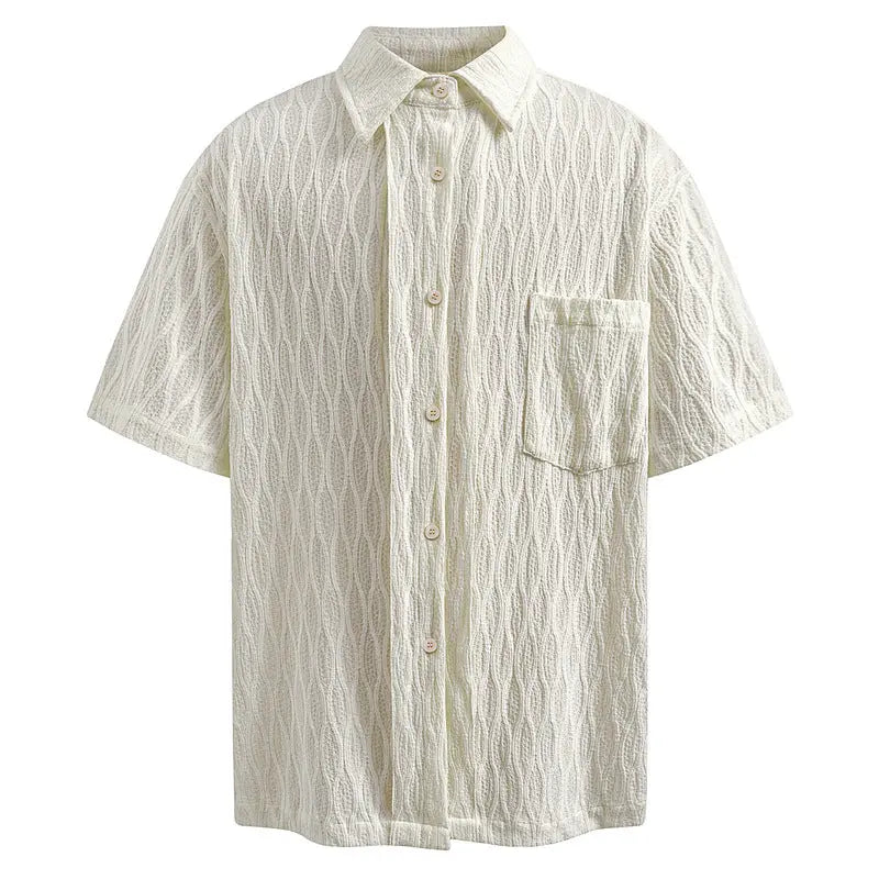 Short Sleeve Shirt Men's New Loose Polo Top with Unique Design eprolo