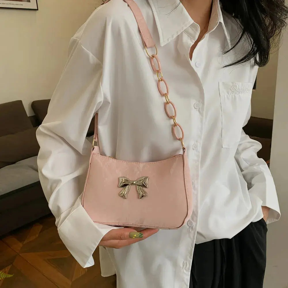 Bow PU Leather Shoulder Bag eprolo