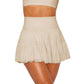 Elegant Mesh High-Waist Skirt with Inner Lining and Pleated Design