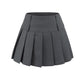 Double Buckle A-Line High Waist Sweet and Spicy Pleated Skirt Short Skirt