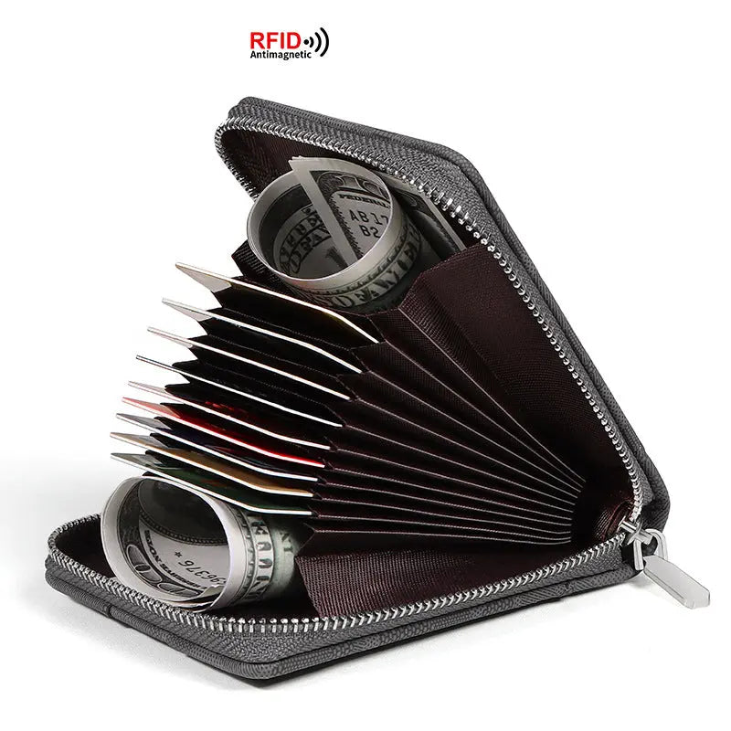 RFID Zipper Large Capacity Certificate Credit Multi Card Man's Organ Card Case PU Camouflage Wallet eprolo