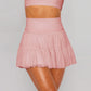 Elegant Mesh High-Waist Skirt with Inner Lining and Pleated Design