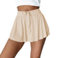 High-Waist Belted Casual Lining Skirt Pants A-Line Sweet and Spicy Loose Women's Short Skirt