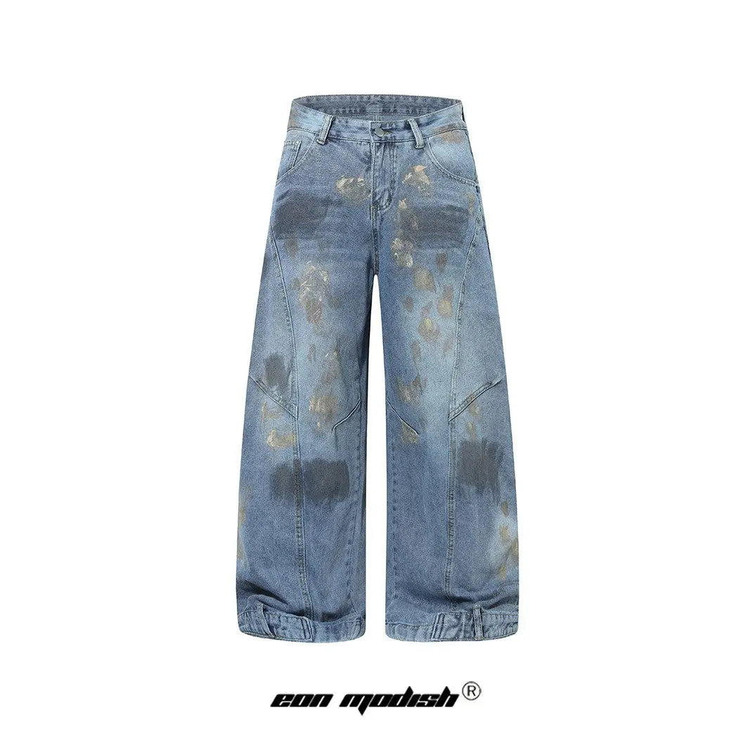 Modish  Retro Simple Loose Washed Design Jeans eprolo