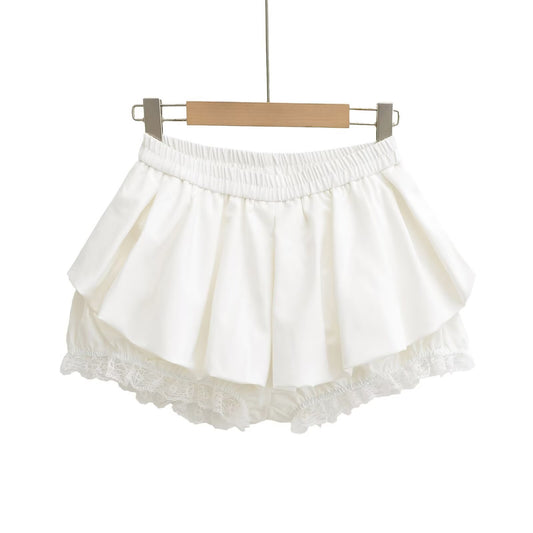 Elastic Waist Flared Mini Skirt