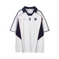 Polo collar sports shirt with stitching and short sleeved T-shirt
