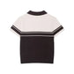 POLO collar short sleeved color blocked knit T-shirt top eprolo