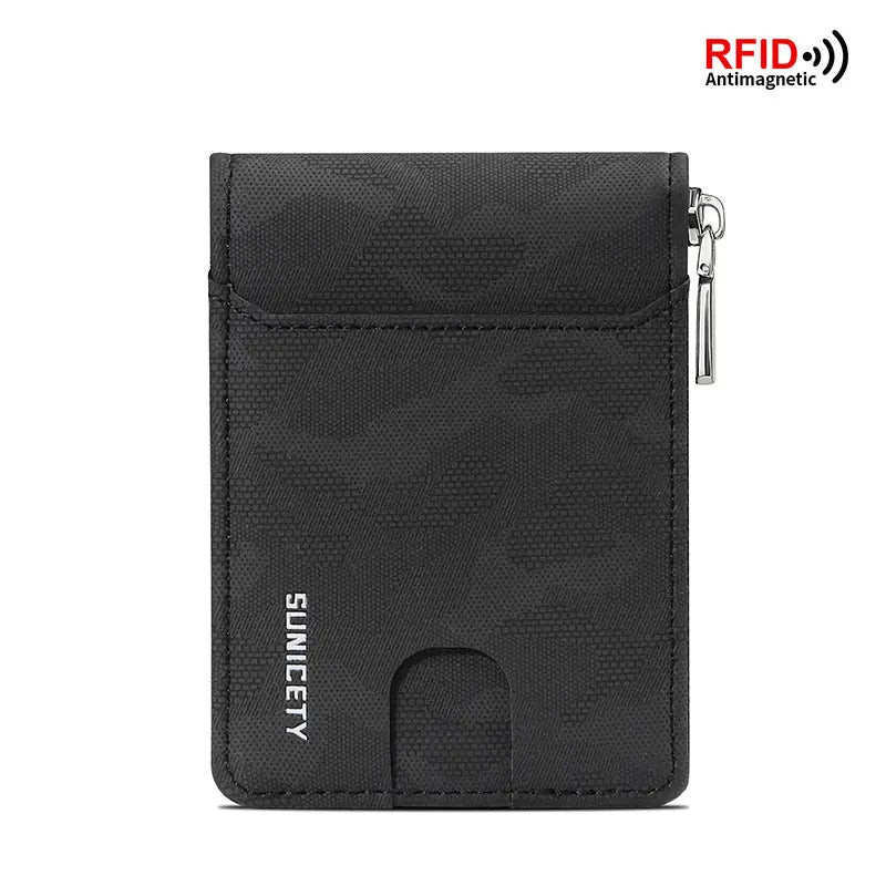 RFID Zipper Large Capacity Certificate Credit Multi Card Man's Organ Card Case PU Camouflage Wallet eprolo