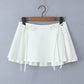 Tie Belt Double Layer Pleated Skirt