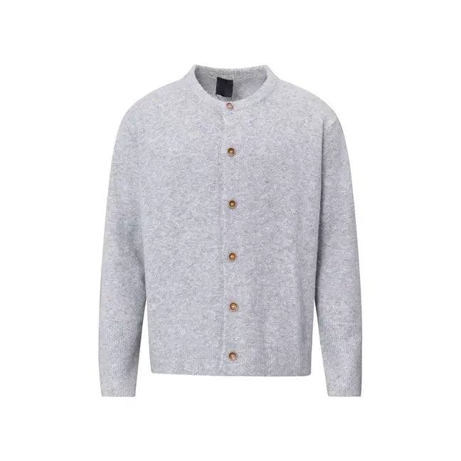 Round neck knitted cardigan loose top eprolo