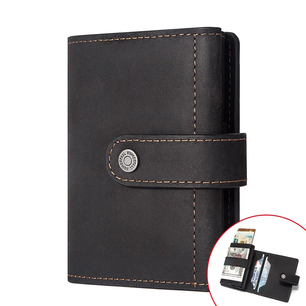 Coin Purse Metal Card Case Leather Card Sleeve ID Sleeve Leather Credit Card Holder eprolo