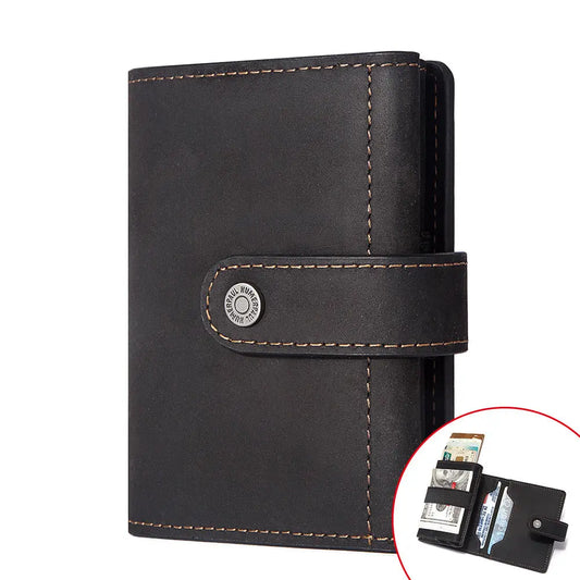 Coin Purse Metal Card Case Leather Card Sleeve ID Sleeve Leather Credit Card Holder eprolo