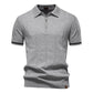 Business Casual Knitted Polo Shirt with Flip Collar Short Sleeve Men's T-Shirt eprolo