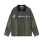 Embroidered sweatshirt with washed collar polo shirt eprolo
