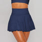 Elegant Mesh High-Waist Skirt with Inner Lining and Pleated Design