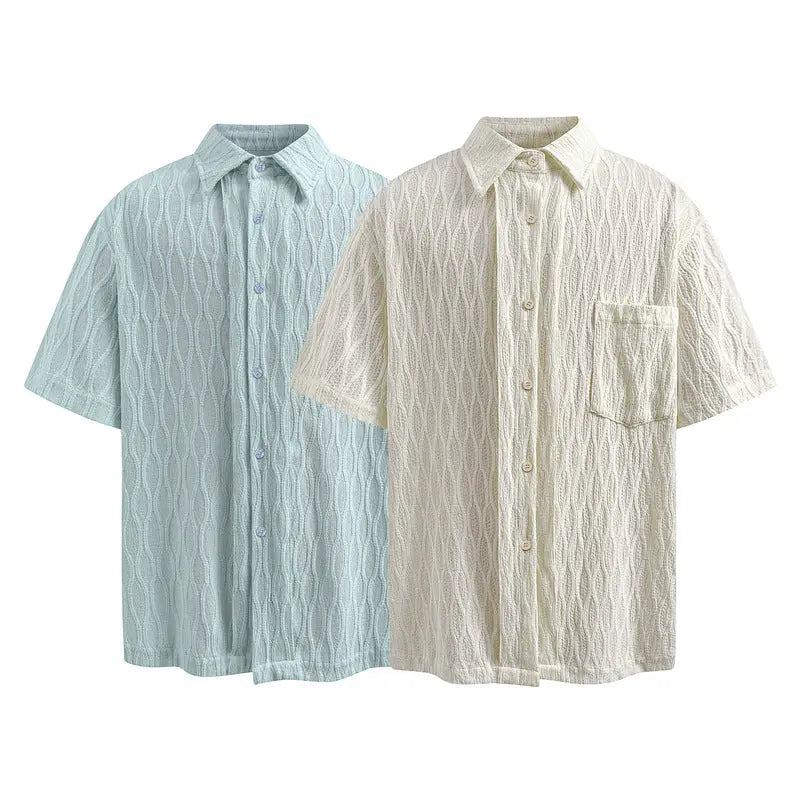 Short Sleeve Shirt Men's New Loose Polo Top with Unique Design eprolo
