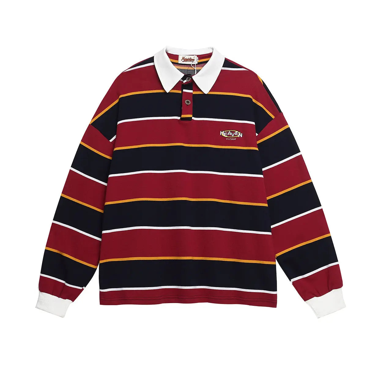 Striped sports campus style polo shirt with a collared sweatshirt eprolo