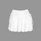 Ruffled Flared Mini Skirt Women's High Waist Slim Fit A-Line Cake Skirt
