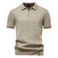 Business Casual Knitted Polo Shirt with Flip Collar Short Sleeve Men's T-Shirt eprolo