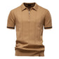 Business Casual Knitted Polo Shirt with Flip Collar Short Sleeve Men's T-Shirt eprolo