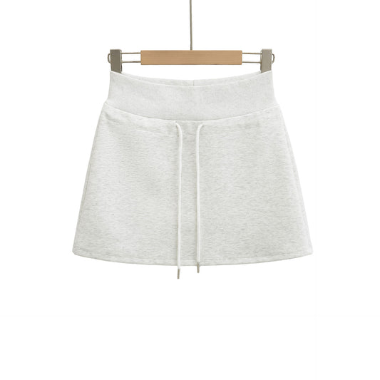 Drawstring High Waist A-Line Skirt Women's Skirt