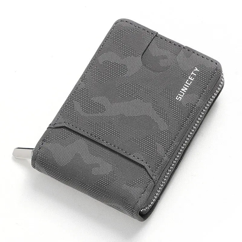 RFID Zipper Large Capacity Certificate Credit Multi Card Man's Organ Card Case PU Camouflage Wallet eprolo