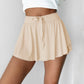 High-Waist Belted Casual Lining Skirt Pants A-Line Sweet and Spicy Loose Women's Short Skirt