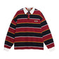 Striped sports campus style polo shirt with a collared sweatshirt eprolo