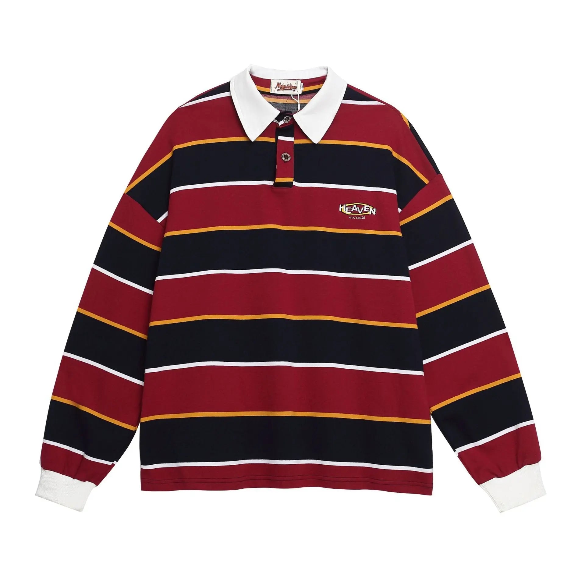 Striped sports campus style polo shirt with a collared sweatshirt eprolo