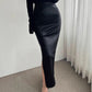 High waisted sexy slit slim half length skirt