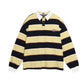 Striped sports campus style polo shirt with a collared sweatshirt eprolo